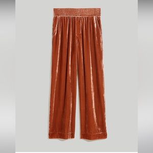 Madewell Silk-Blend Velvet Carley Wide-Leg Pants Item#NI301